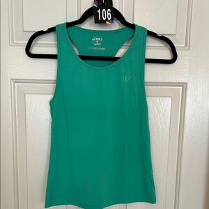 ASICS Green Sleeveless Fitted Tank Top Sz S